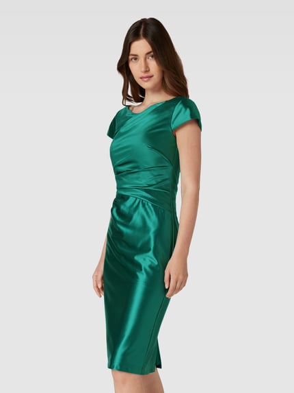 LUXUAR FASHION Sukienka koktajlowa z marszczeniami Ciemnozielony 4