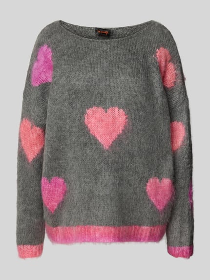 miss goodlife Relaxed Fit Strickpullover aus Wolle-Alpaka-Mix Dunkelgrau 2