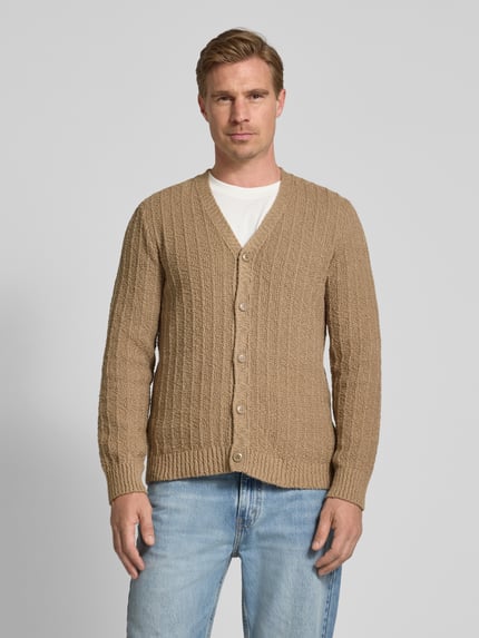 Samsøe Samsøe Regular fit cardigan van puur katoen, model 'Samicah' Lichtbruin - 4