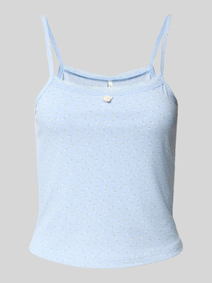 ONLY Regular fit top met bandjes in riblook, model 'LEMONE' Lichtblauw - 2