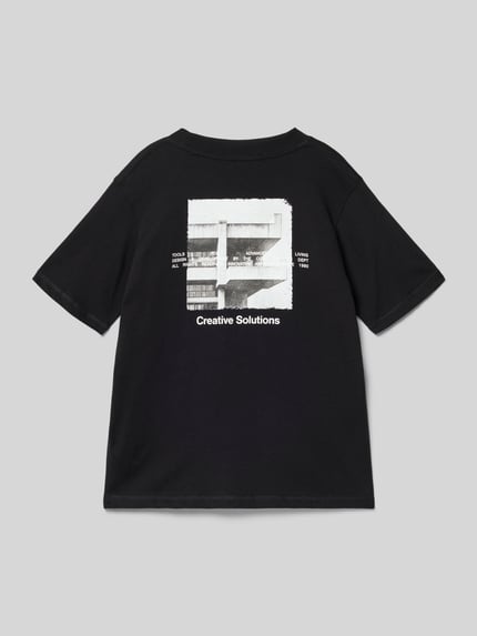 Produktfoto, Dziecięcy t-shirt z bawełny o prostym kroju, okrągły dekolt, krótkie rękawy, długość tyłu 55 cm w rozmiarze 140, T-shirt aus Baumwolle von JACK & JONES