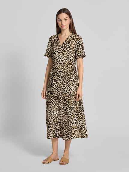 Jake*s Casual A-Linien Wickelkleid aus Viskose-Mix Sand 4