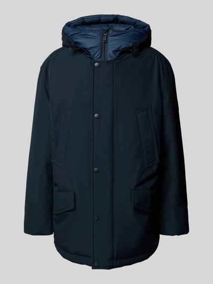 BOSS Orange Parka o kroju relaxed fit z kapturem model ‘OSIASS1’ Granatowy 2
