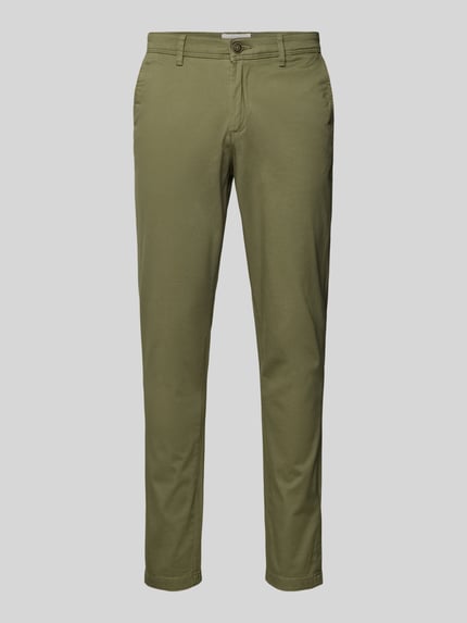 JACK & JONES Chino met ceintuurlussen, model 'MARCO BOWIE' Olijfgroen - 2