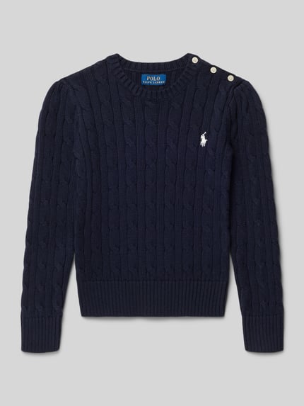 Polo Ralph Lauren Kids Strickpullover mit Label-Stitching Marine 1