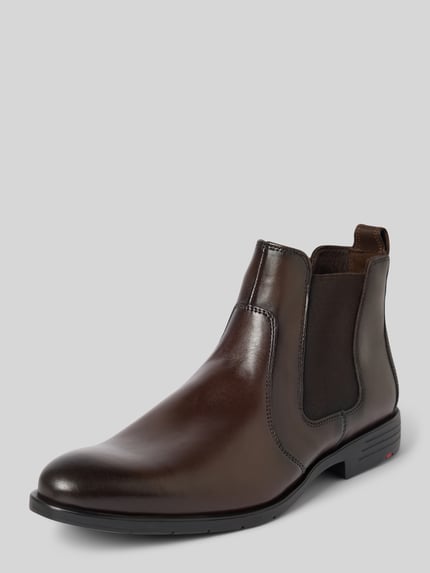 LLOYD Buty chelsea ze skóry z pętelką model ‘EEZY’ Ciemnobrązowy 1