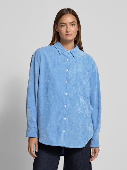 0039 Italy Overhemdblouse met knoopsluiting, model 'BETTY' Lichtblauw - 4