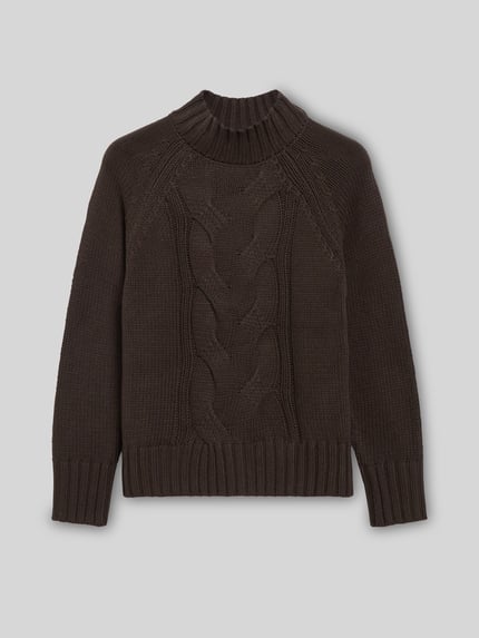 s.Oliver RED LABEL Pullover mit Zopfmuster-Struktur Dunkelbraun 2