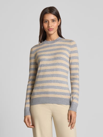 Christian Berg Woman Strickpullover mit Rundhalsausschnitt Mittelgrau Melange 4