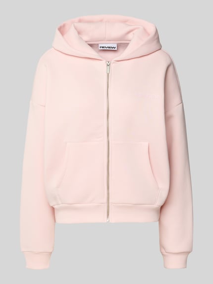 REVIEW Bluza rozpinana oversized z kapturem Różowawy 2