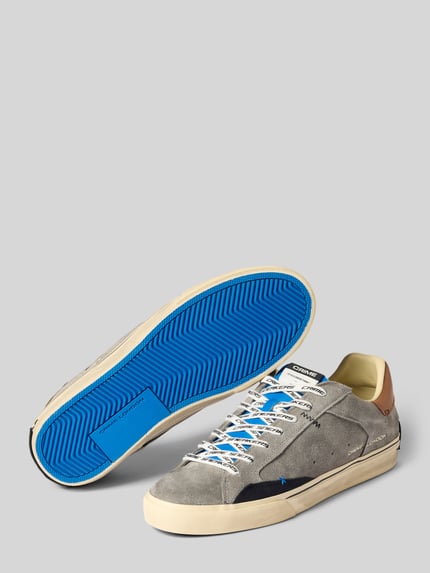 Produktfoto, Sneaker mit Label-Details van Crime London voor heren in afgerond model met vetersluiting, contrastgarnering, gestructureerde zool, hakhoogte maat 44: 3 cm, schachthoogte maat 44: 8 cm, schachtbreedte maat 44: 10 cm