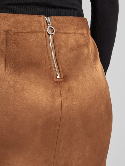 VERO MODA Minirok in leerlook, model 'DONNA DINA' Cognac - 3