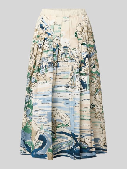 Weekend Max Mara Uitlopende midi-rok van puur katoen model 'ADEPTO' Lichtblauw - 2
