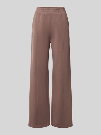 Wide fit broek van viscosemix met elastische band Shop The Look MANNEQUINE
