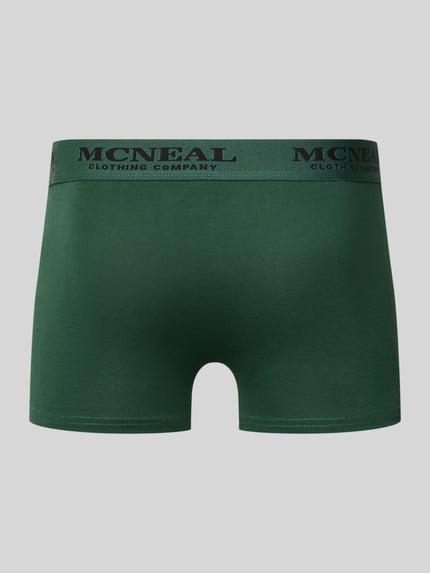 Produktfoto, Trunks mit elastischem Bund im 3er-Pack von MCNEAL aus grünem Baumwoll-Elasthan-Mix, körpernahe Passform, elastischer Bund