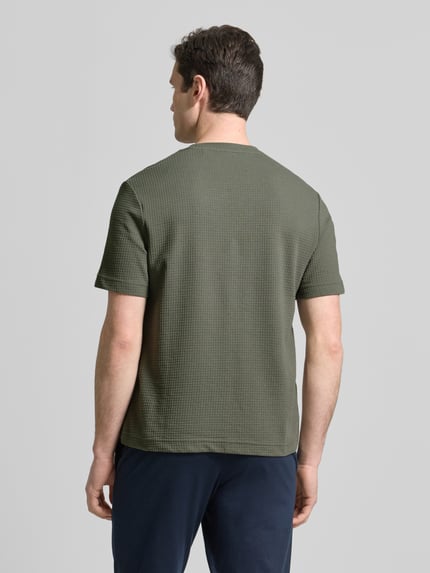 HUGO Regular fit T-shirt van katoenmix model 'AUSTIN' Kaki - 5