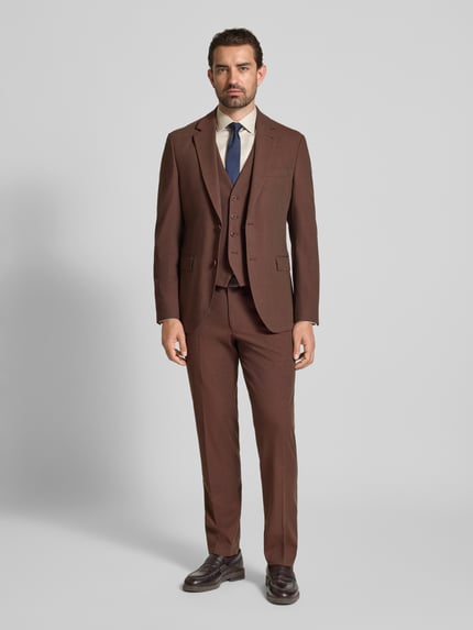 MCNEAL Marynarka o kroju slim fit z dodatkiem wiskozy i kołnierzem z połami Ciemnoczerwony 1