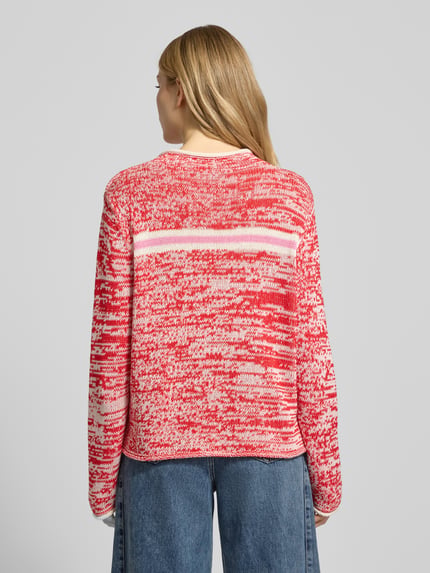 Oui Strickpullover mit gerippten Abschlüssen Rot 5