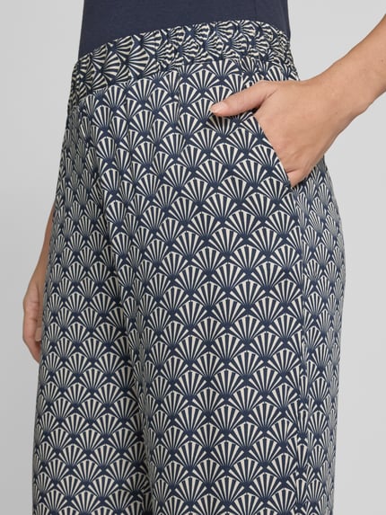 Milano Italy Straight leg stoffen broek met verkort model Marineblauw - 3