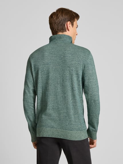 Tom Tailor Denim Bluza z kołnierzem o kroju regular fit z czystej bawełny Miętowy melanż 5