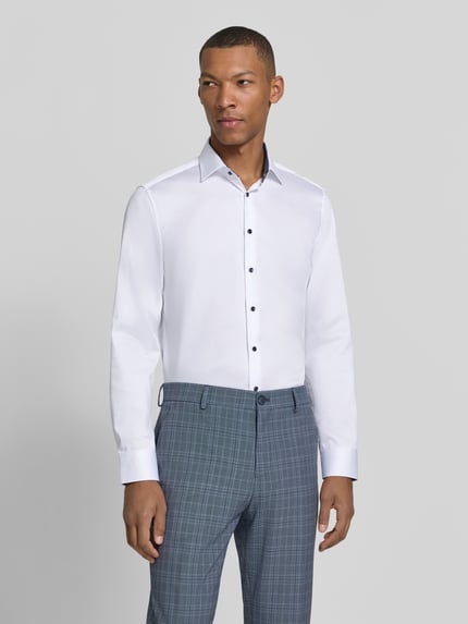 Seidensticker Slim Fit Businesshemd mit Kontrast-Innenkragen Weiss 4