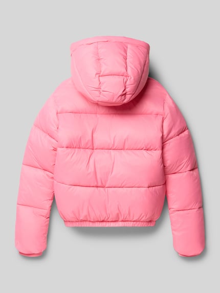 Cars Jeans Regular fit gewatteerd jack met logo-applicatie, model 'Bella' Neon roze - 3