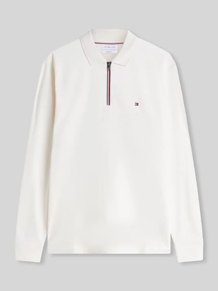 Tommy Hilfiger Regular Fit Poloshirt aus reiner Baumwolle Modell 'LIQUID' Offwhite 2