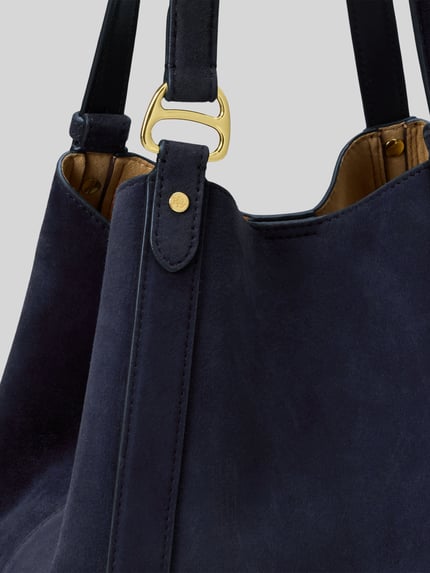 Lauren Ralph Lauren Henkeltasche aus echtem Schafsleder Modell 'TASHA' Dunkelblau 6