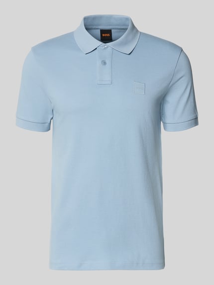 BOSS Orange Regular Fit Poloshirt aus Baumwoll-Mix Modell 'PASSENGER' Hellblau 2
