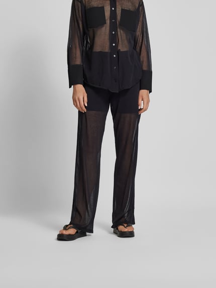 Victoria Beckham Stoffen broek in semitransparant design Zwart - 4
