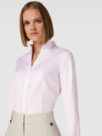 Seidensticker Bluse mit Kelchkragen und Knopfleiste Hellrosa 3
