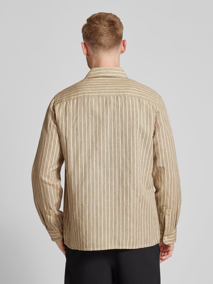 ROTHOLZ Regular fit vrijetijdsoverhemd met streepmotief, model 'Casual' Zand - 5