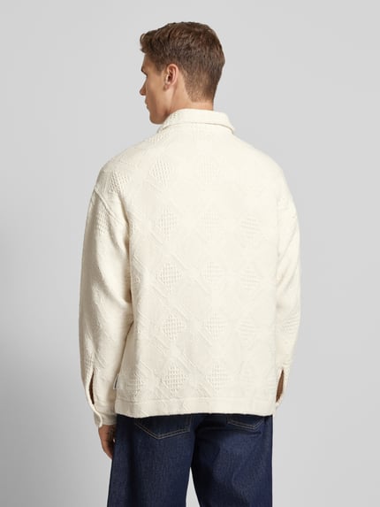 JACK & JONES Regular Fit Freizeithemd mit Strukturmuster Modell 'GREENPOINT' Offwhite 5