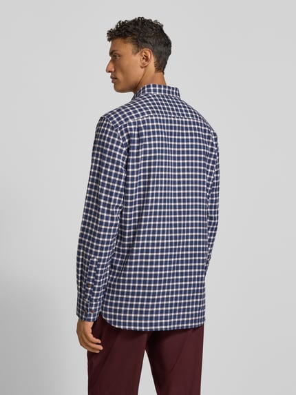 Christian Berg Men Regular fit vrijetijdsoverhemd met kentkraag Marineblauw - 5