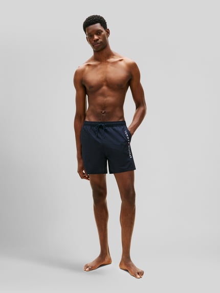 Tommy Hilfiger Badehose mit Label Print Dunkelblau 1