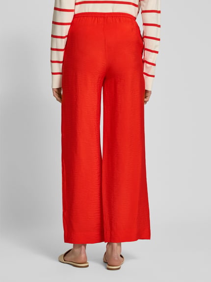 MSCH Copenhagen Straight Leg Stoffhose in Crinkle-Optik Modell 'Henra Ladonna' Rot 5