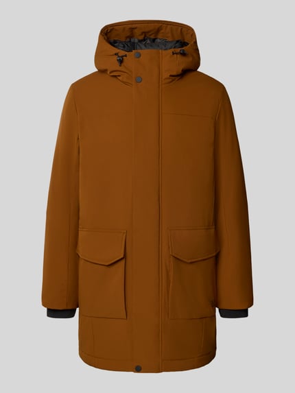 Tom Tailor Denim Regular Fit Parkamantel aus wasserdichtem Material Camel 2