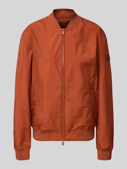 Produktfoto, Jacke mit Zweiwege-Reißverschluss Modell 'OLEN' von SAVE THE DUCK, kolor rdzy, materiał z domieszką stretchu, krój regular fit, stójka, długość tyłu w rozmiarze S: 66 cm, szerokość ramion w rozmiarze S: 49 cm, szerokość w biuście w rozmiarze S: 60 cm, długość rękawa w rozmiarze S: 67 cm