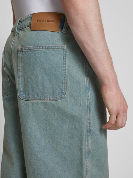 PEGADOR Bermuda's met logostitching, model 'KOLAR' Jeansblauw - 3
