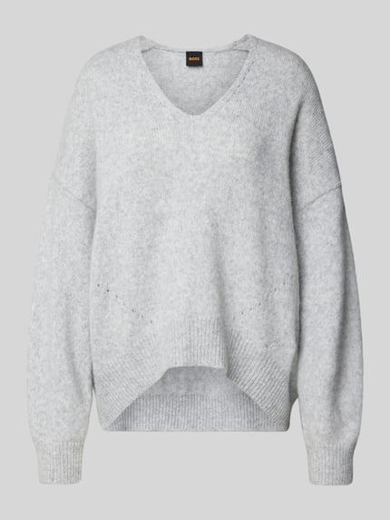 BOSS Orange Loose Fit Pullover aus Alpaka-Woll-Mix Modell 'Fondyssa' Mittelgrau 1