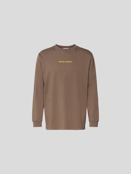 WOOD WOOD Shirt met lange mouwen met labelprint Kaki - 2