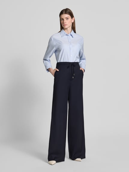 Max Mara Studio Oversized Weite Hose aus reiner Schurwolle Modell 'BERARD' Marine 1