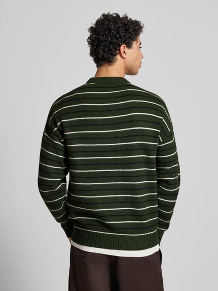 JACK & JONES Strickpullover mit Streifenmuster Modell 'SOHO OLLIE' Oliv 5