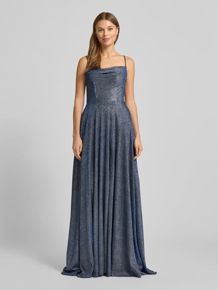 LUXUAR FASHION Abendkleid mit Spaghettiträger Blau 4