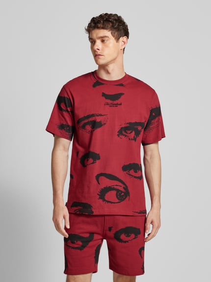 The Hundreds T-Shirt mit Label-Stitching Modell 'SURVEILLANCE' Rot 4