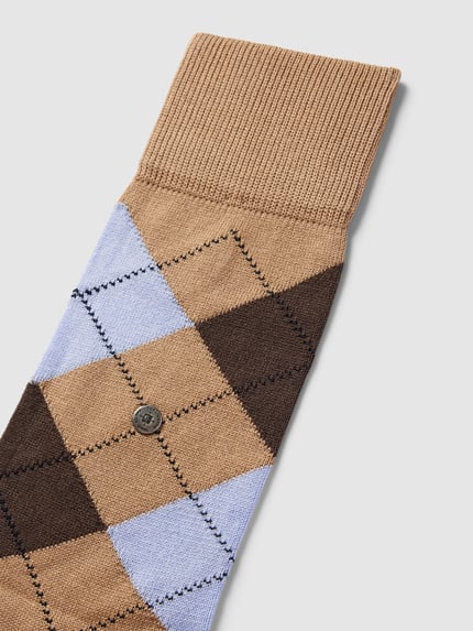 Burlington Socken mit Karomuster Modell 'MANCHESTER' Beige 2
