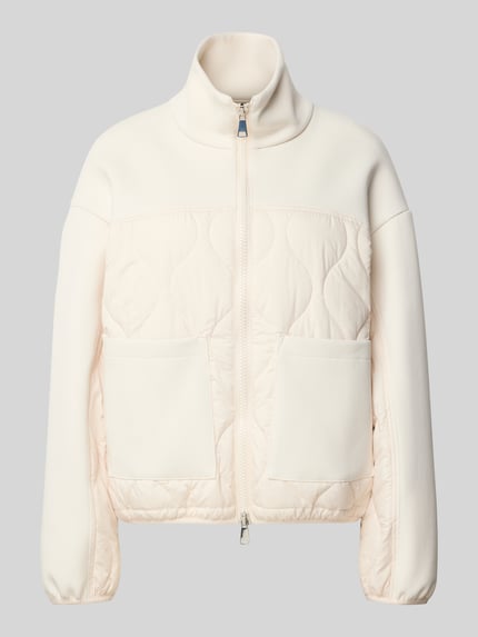 Produktfoto, Jacke mit Steppnähten und Zweiwege-Reißverschluss van WHITE LABEL, crèmekleur, katoenmix met stretch, regular fit, lichte textuur