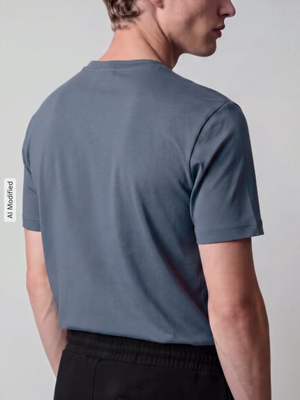 BOSS Orange Regular Fit T-Shirt aus reiner Baumwolle Modell 'Te_interlock' Blau 3