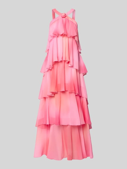 VERO MODA Volant Abendkleid mit V-Ausschnitt Modell 'FELICIA' Rosa 2