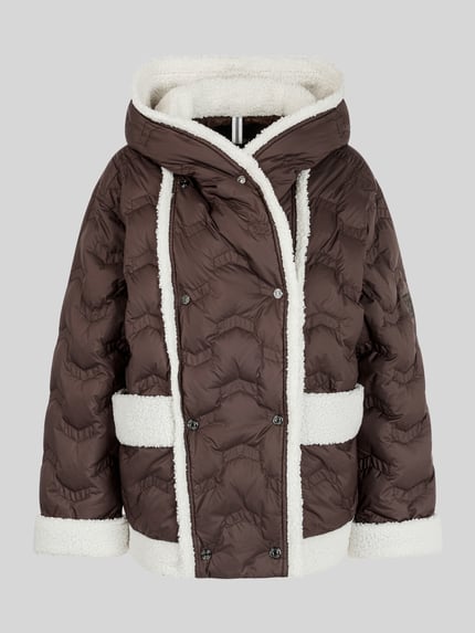 Marc Cain Relaxed Fit Daunenjacke mit Kapuze Dunkelbraun 2